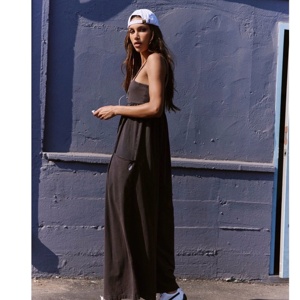 Free People Hot Shot Strappy Onesie Jumpsuit Black Small - Picture 2 of 11